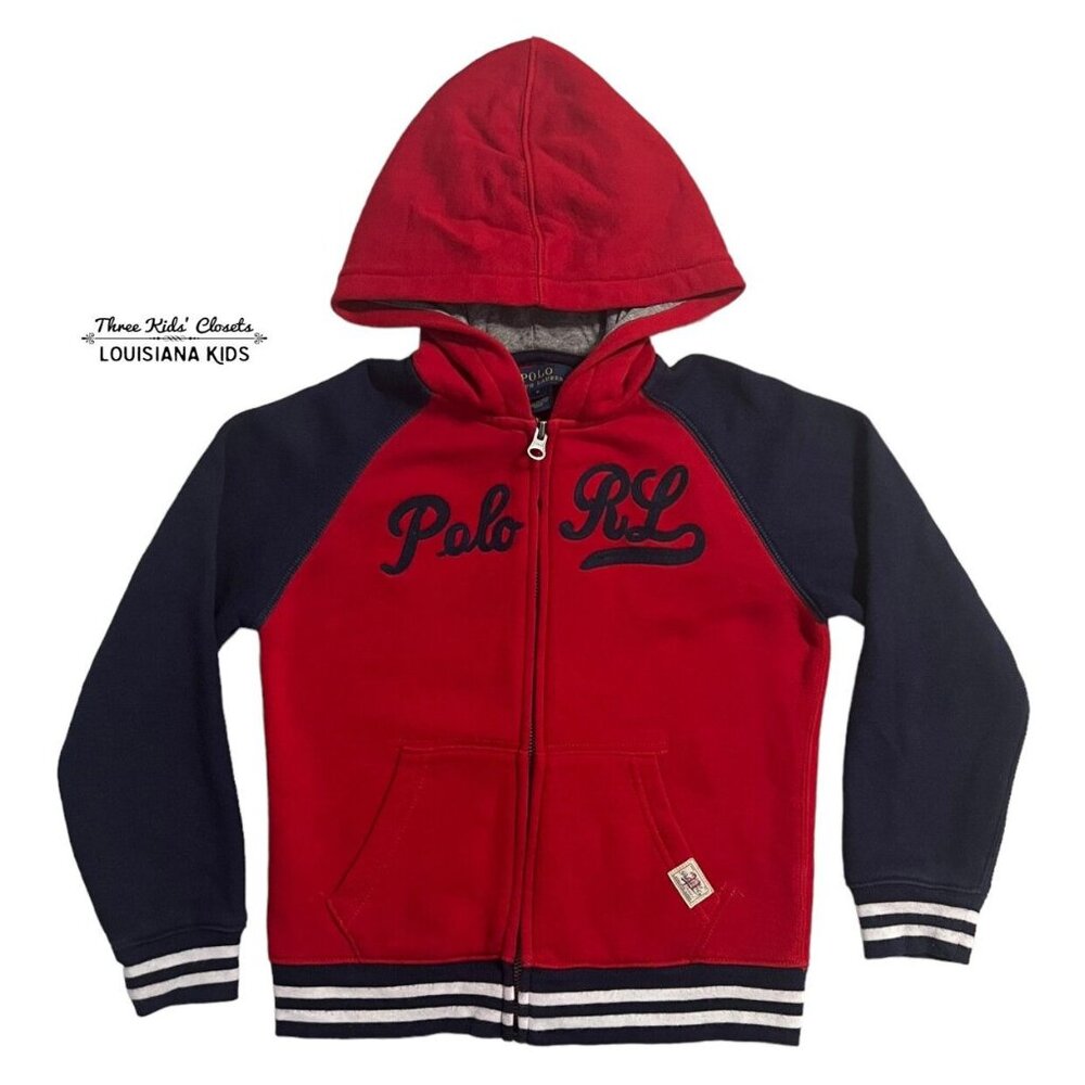 Ralph Lauren Polo 6Y Red & Navy Varsity Hoodie